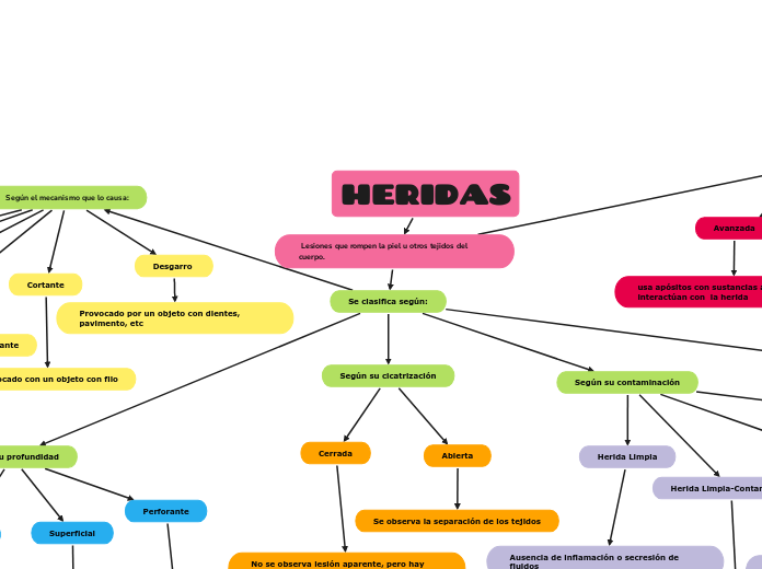 Heridas Mind Map